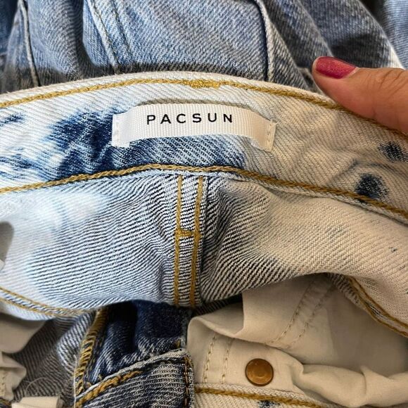 Pacsun 90’s Boyfriend High Rise Straight‎ Leg Bleached Jeans Size 24 - Picture 8 of 10